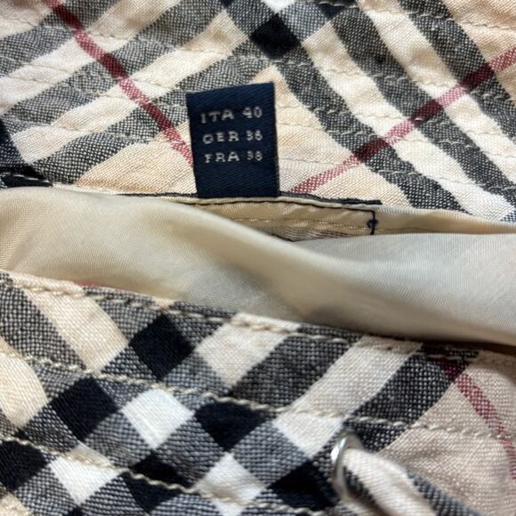 Burberry London Linen Skirt US Size 6 UK Size 8 Lined Tartan - Picture 10 of 10